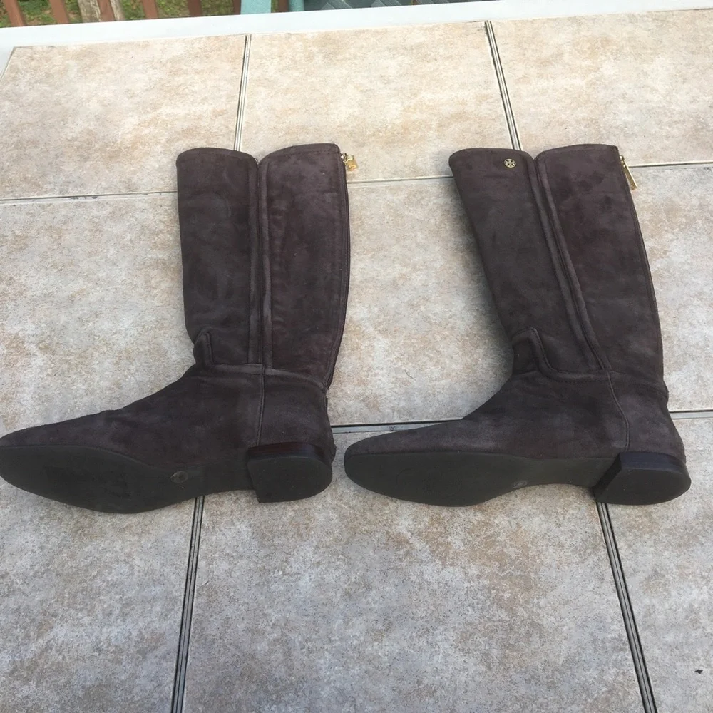 Tory Burch Irene brown tall suede boots 6 - Picture 6 of 12